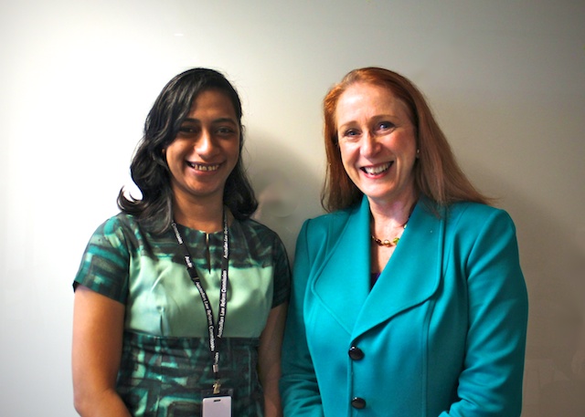 Kaisaraina Salesa, Senior Legal Analyst, Samoa Law Reform Commission with ALRC President, Professor Rosalind Croucher.