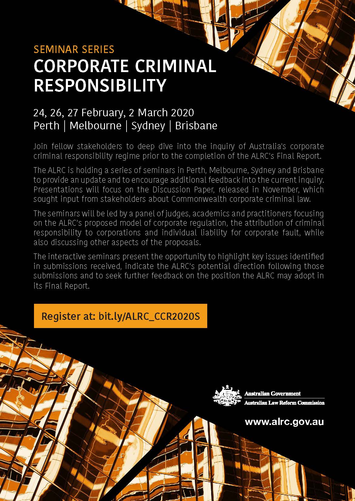 2020 Seminar Series Corporate Criminal Responsibility Leaflet