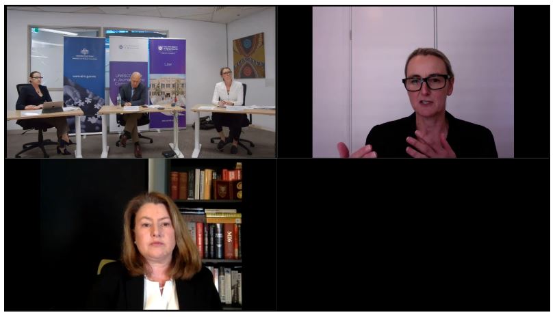 Future of Law Reform Press Freedom Screenshot of webinar speakers